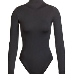 Skims Essential Mock neck bodysuit, onyx L/XL